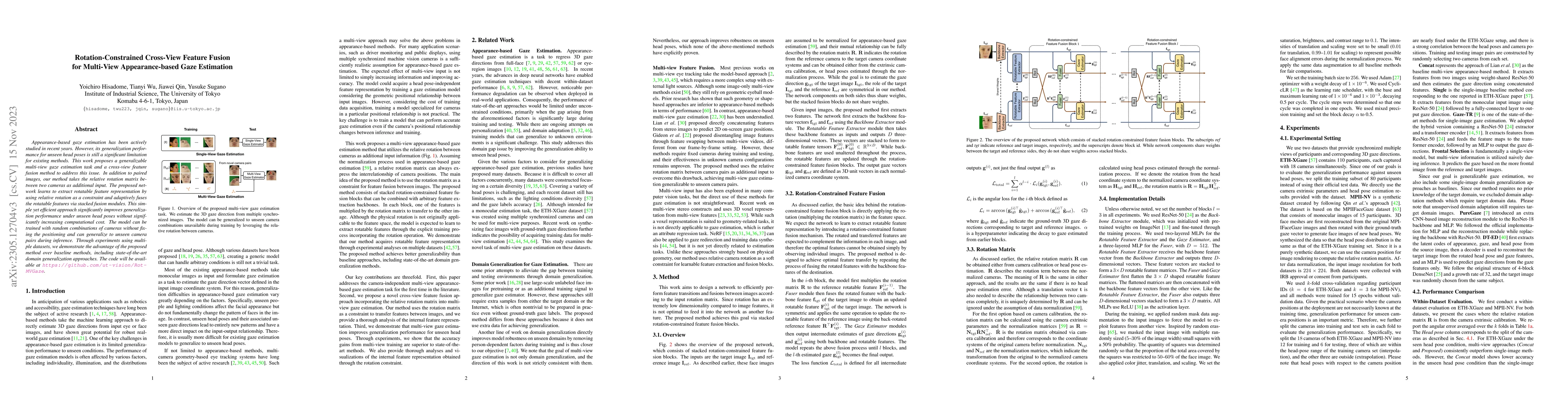 Thumbnail for Rotation-Constrained Cross-View Feature Fusion for Multi-View
  Appearance-based Gaze Estimation