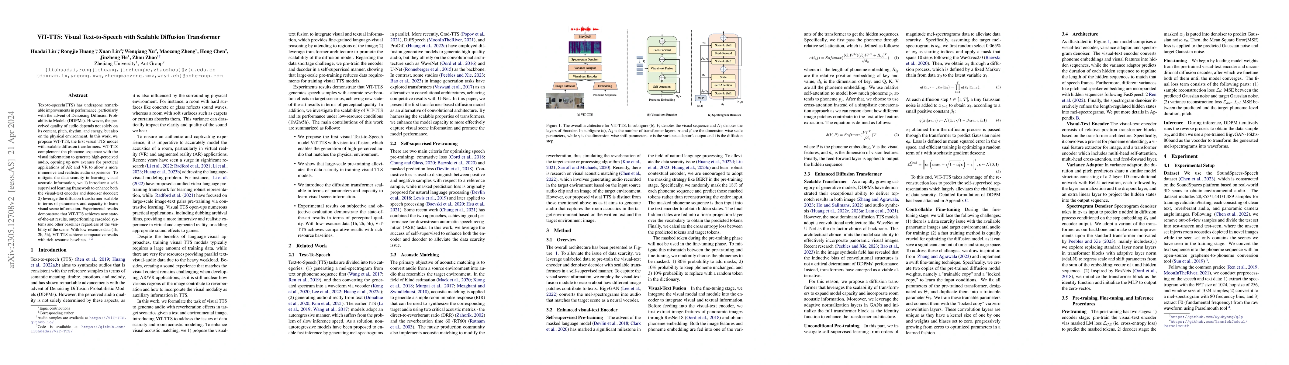Thumbnail for ViT-TTS: Visual Text-to-Speech with Scalable Diffusion Transformer