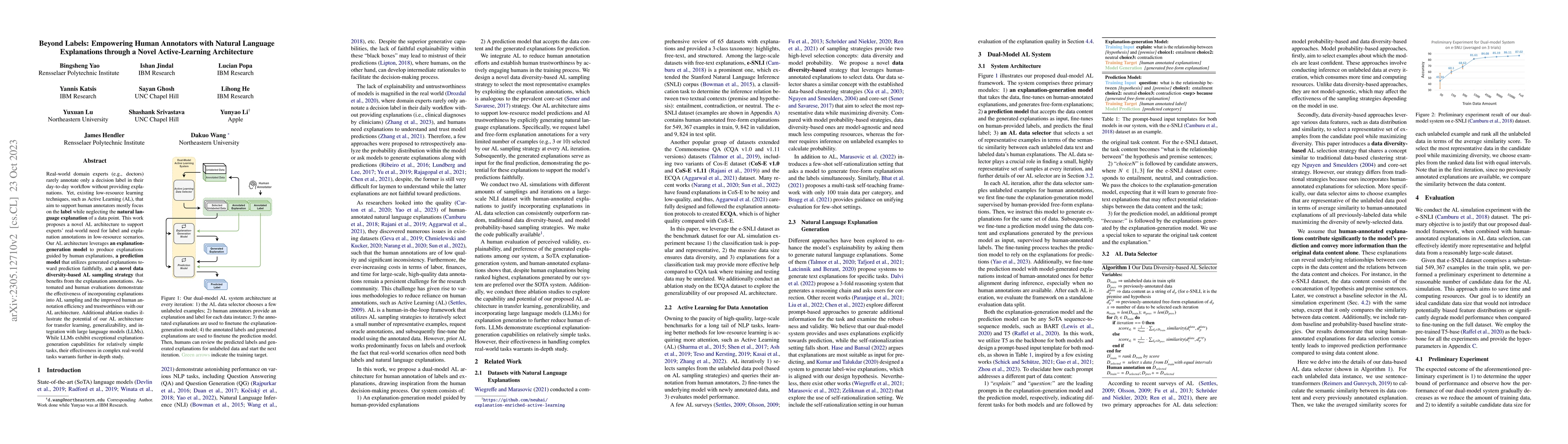Thumbnail for Beyond Labels: Empowering Human Annotators with Natural Language
  Explanations through a Novel Active-Learning Architecture