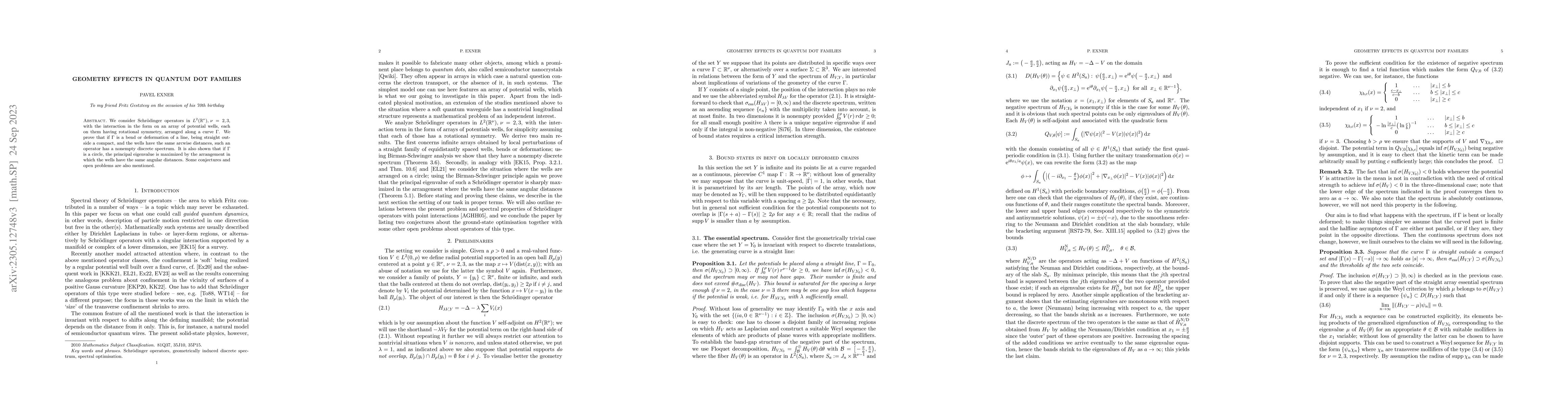 Thumbnail for Geometry effects in quantum dot families