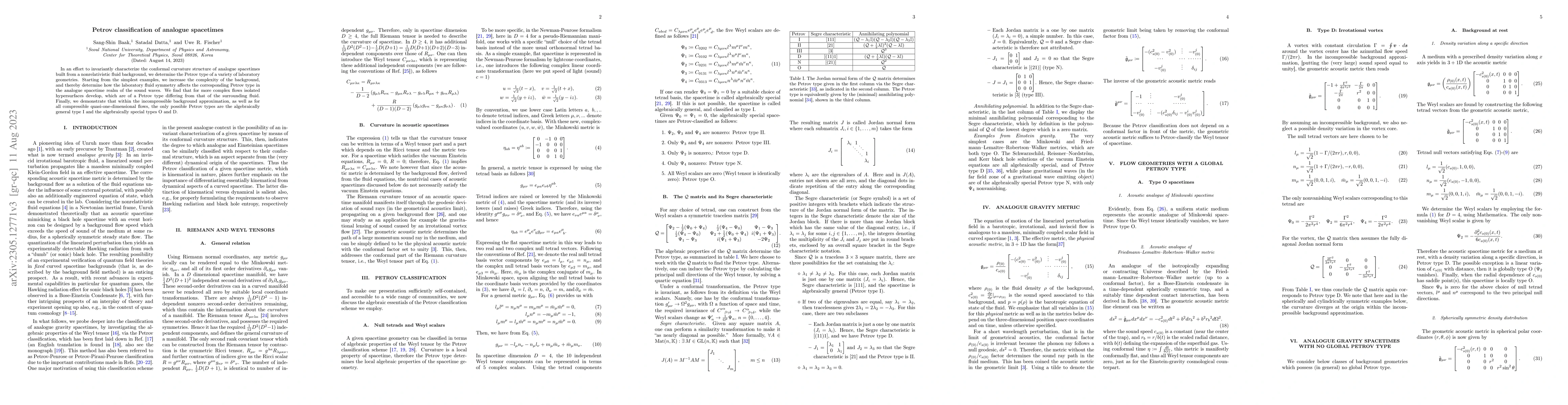 Thumbnail for Petrov classification of analogue spacetimes