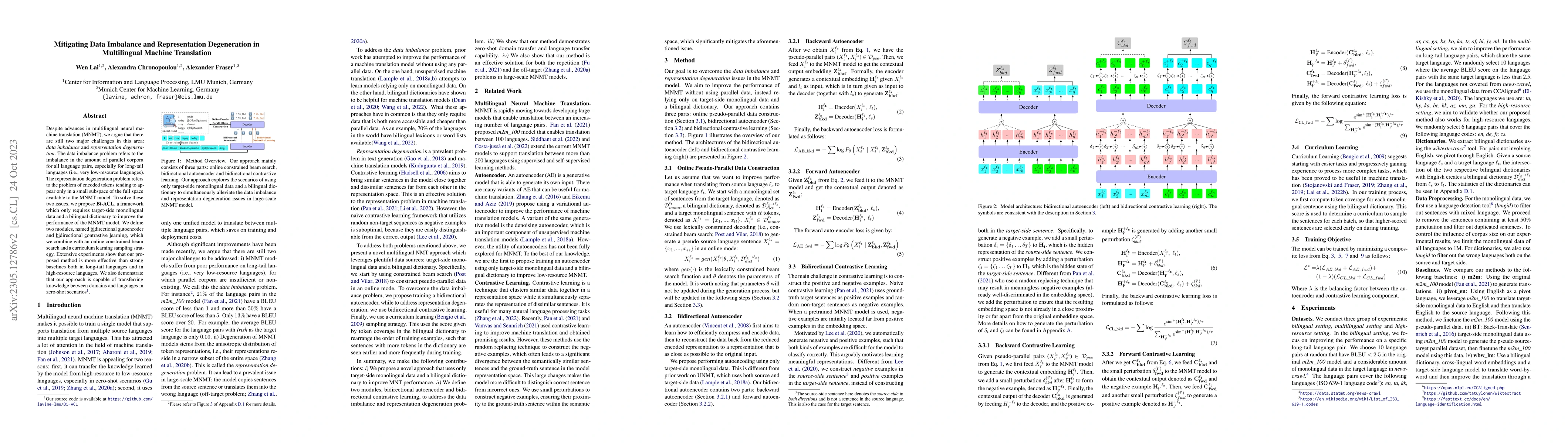 Thumbnail for Mitigating Data Imbalance and Representation Degeneration in
  Multilingual Machine Translation