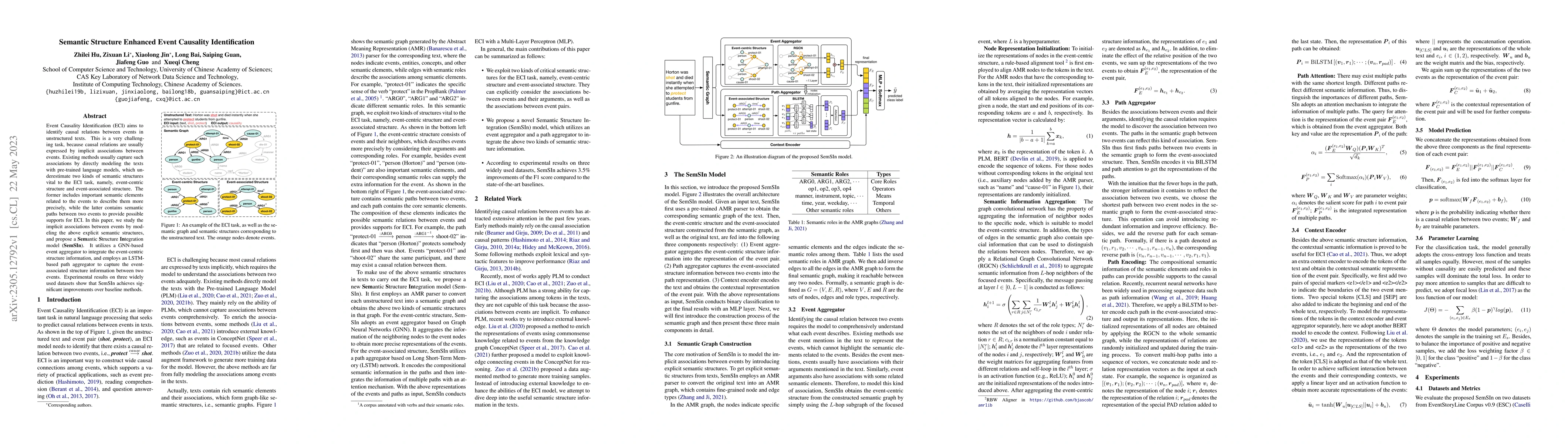 Thumbnail for Semantic Structure Enhanced Event Causality Identification