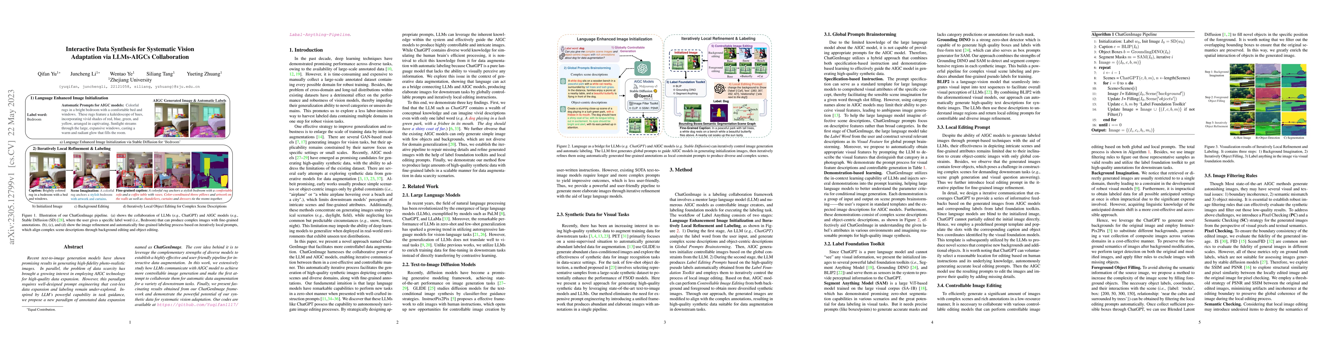 Thumbnail for Interactive Data Synthesis for Systematic Vision Adaptation via
  LLMs-AIGCs Collaboration