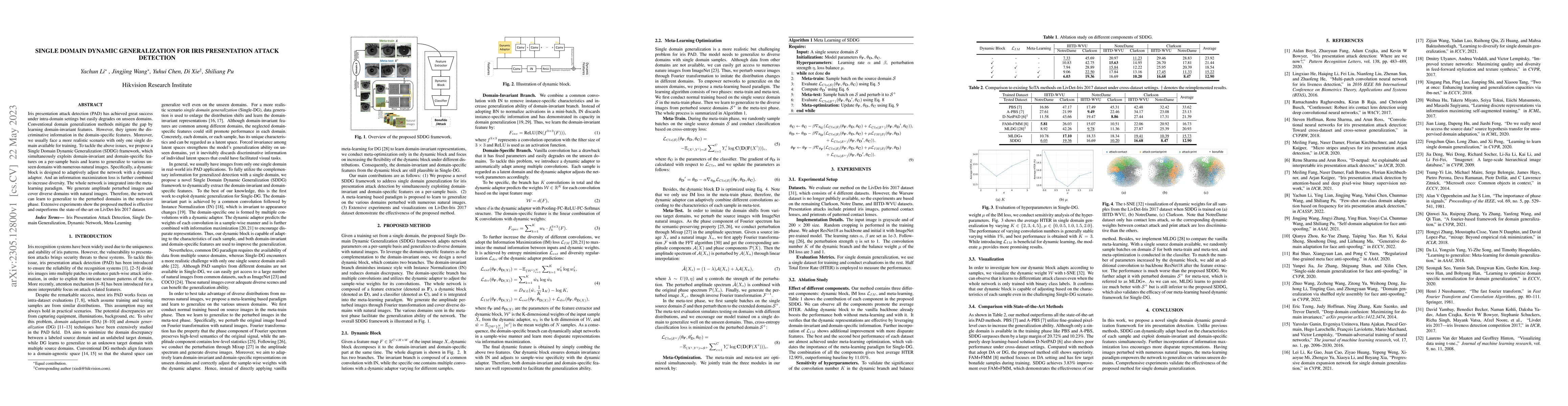 Thumbnail for Single Domain Dynamic Generalization for Iris Presentation Attack
  Detection