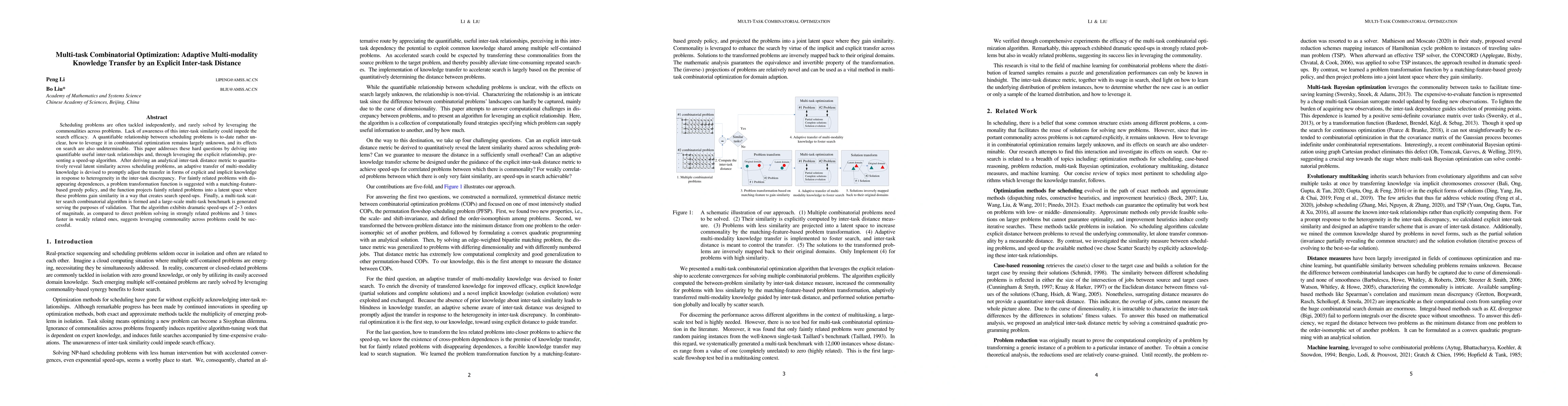 Thumbnail for Multi-task Combinatorial Optimization: Adaptive Multi-modality Knowledge
  Transfer by an Explicit Inter-task Distance