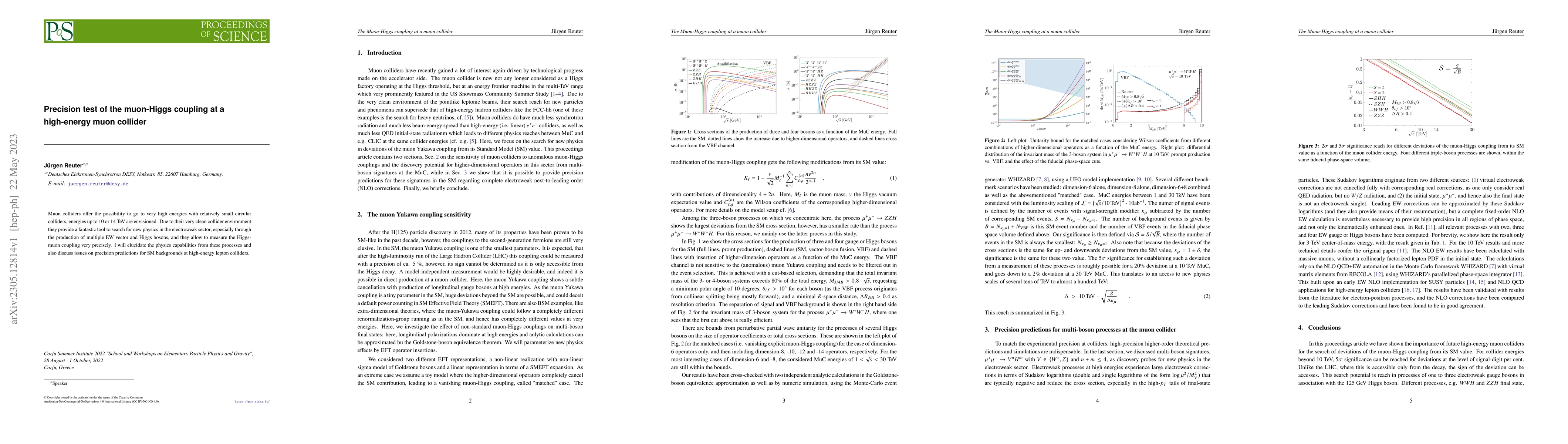 Thumbnail for Precision test of the muon-Higgs coupling at a high-energy muon collider