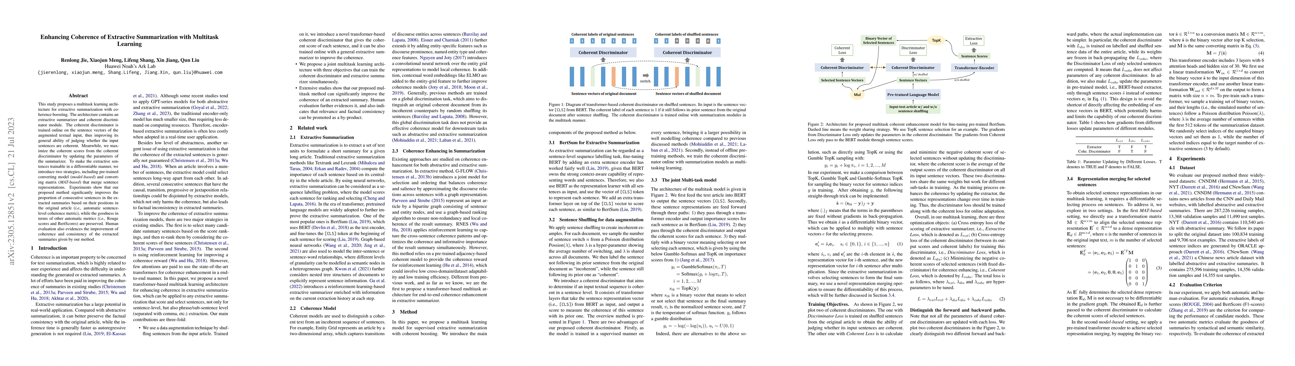 Thumbnail for Enhancing Coherence of Extractive Summarization with Multitask Learning