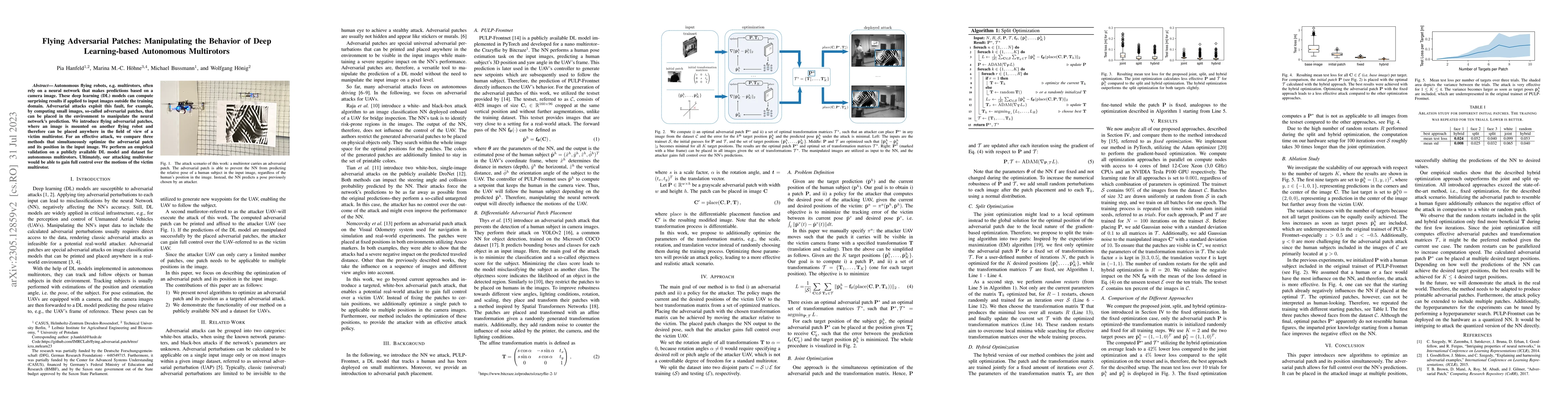 Thumbnail for Flying Adversarial Patches: Manipulating the Behavior of Deep
  Learning-based Autonomous Multirotors