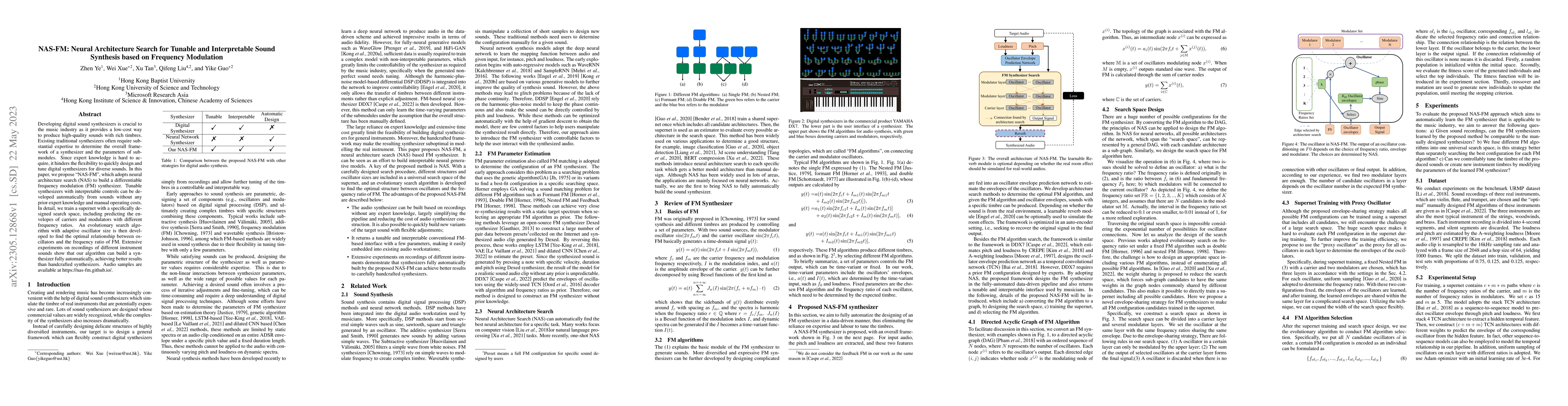 Thumbnail for NAS-FM: Neural Architecture Search for Tunable and Interpretable Sound
  Synthesis based on Frequency Modulation