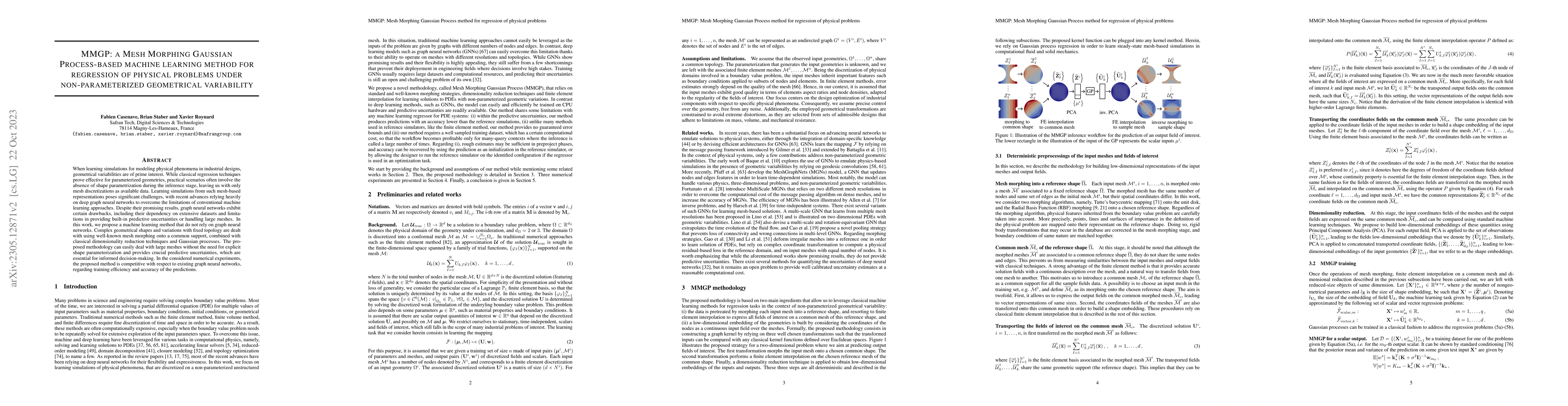 Thumbnail for MMGP: a Mesh Morphing Gaussian Process-based machine learning method for
  regression of physical problems under non-parameterized geometrical
  variability