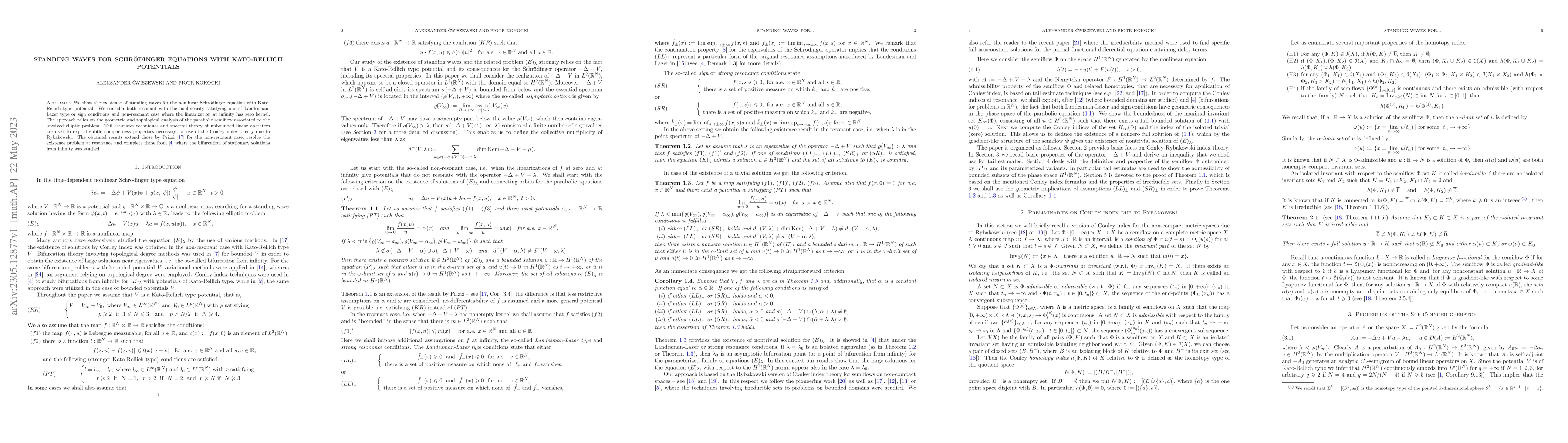 Thumbnail for Standing Waves for Schr\"{o}dinger Equations with Kato-Rellich
  potentials