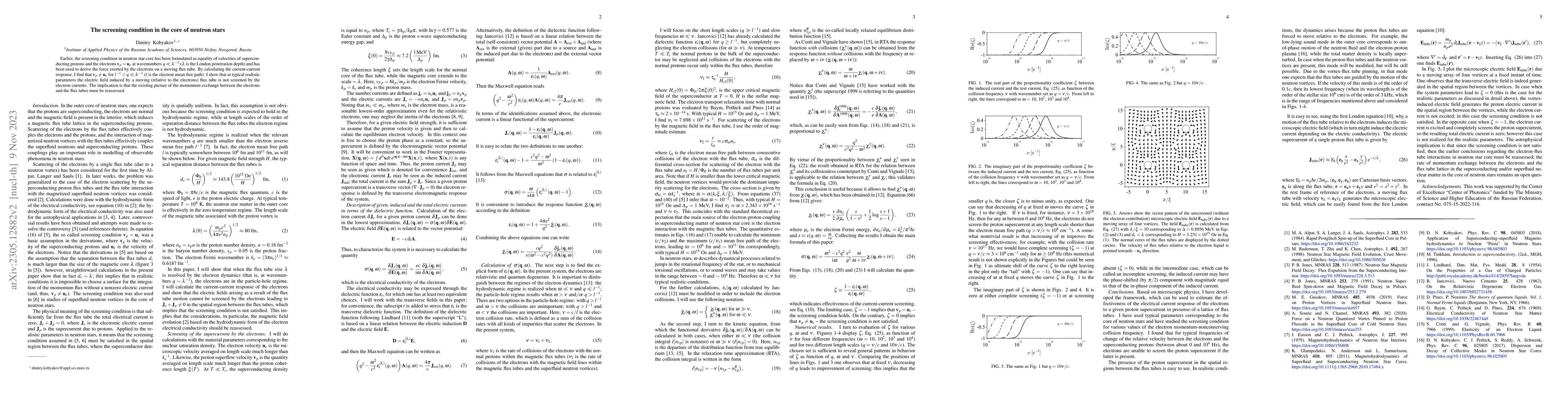 Thumbnail for On the screening condition in the core of neutron stars