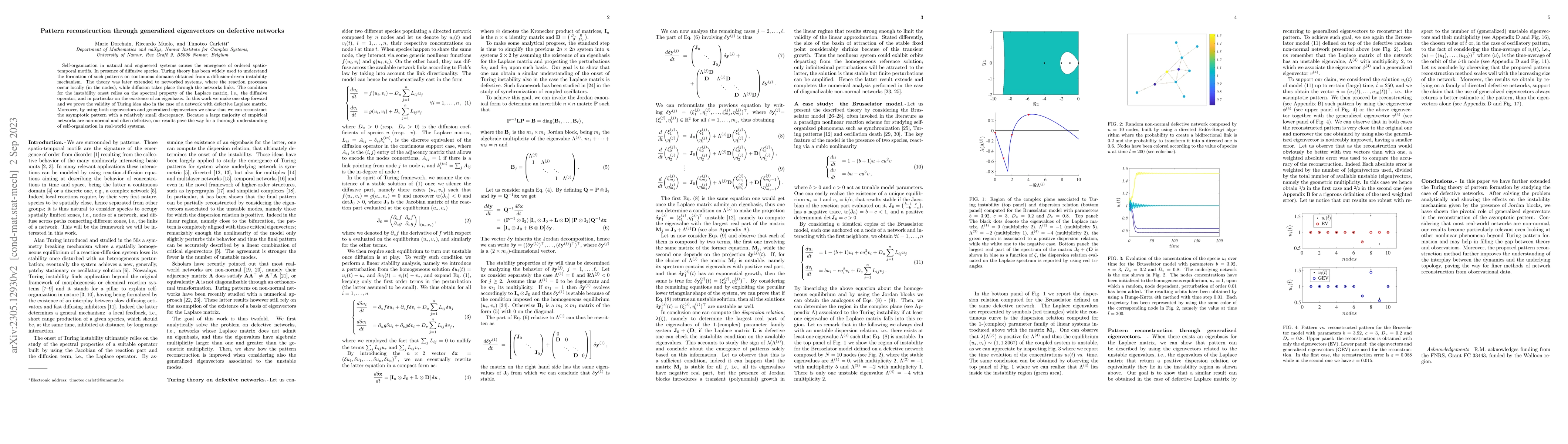 Thumbnail for Pattern reconstruction through generalized eigenvectors on defective
  networks