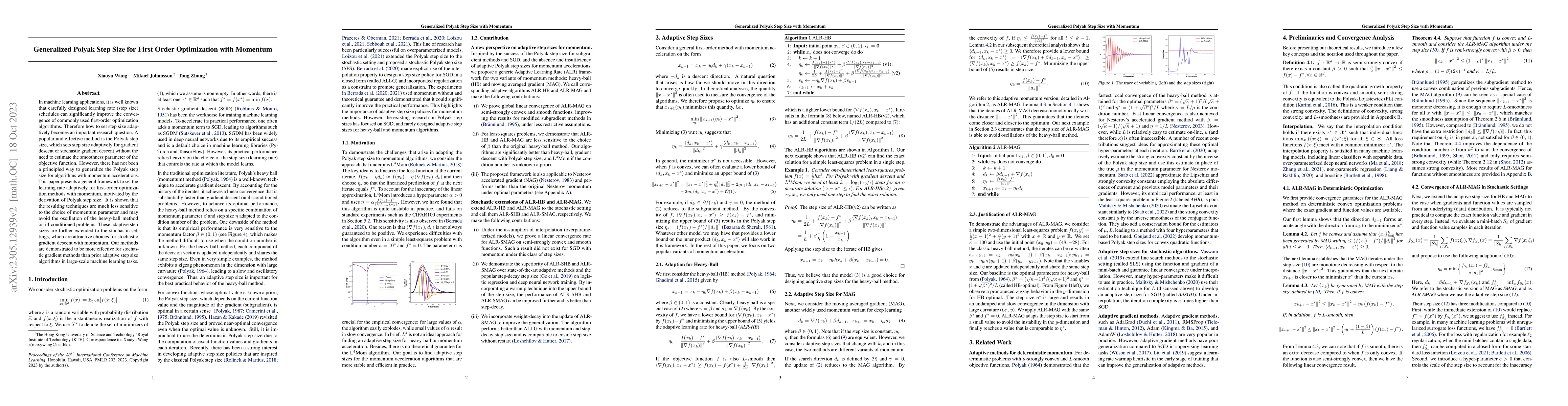 Thumbnail for Generalized Polyak Step Size for First Order Optimization with Momentum