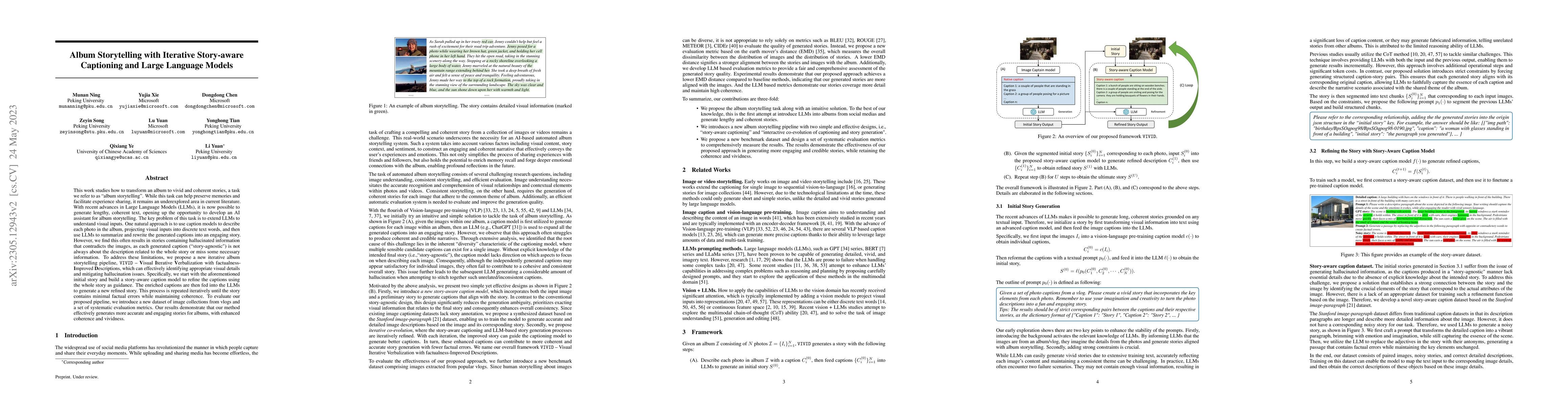 Thumbnail for Album Storytelling with Iterative Story-aware Captioning and Large
  Language Models