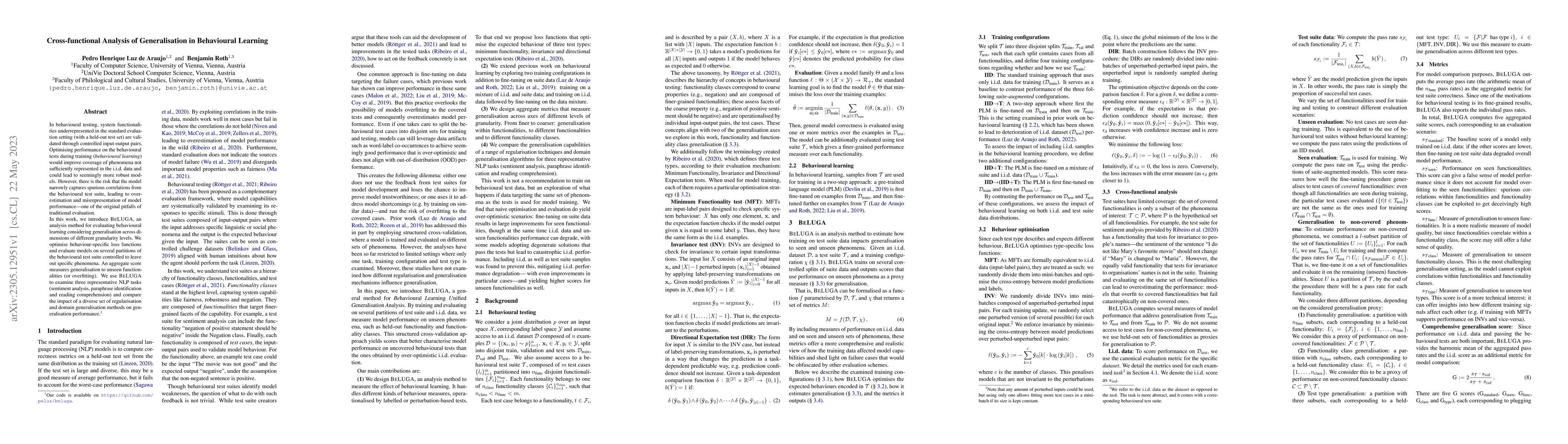 Thumbnail for Cross-functional Analysis of Generalisation in Behavioural Learning