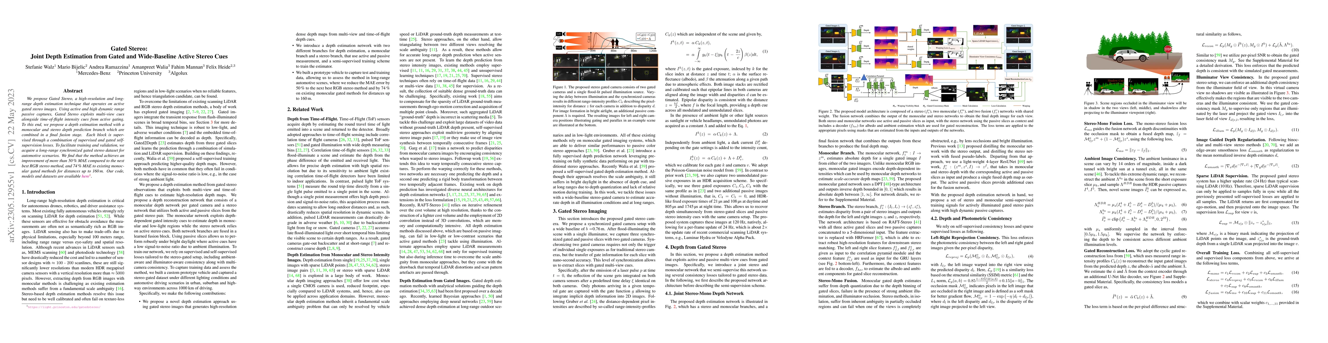 Thumbnail for Gated Stereo: Joint Depth Estimation from Gated and Wide-Baseline Active
  Stereo Cues