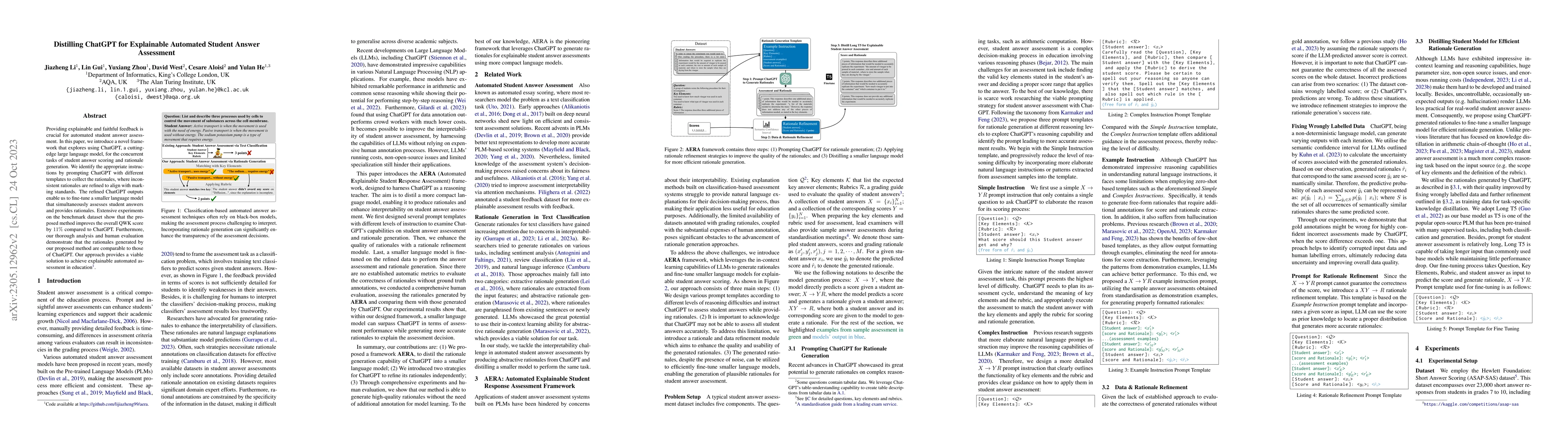 Thumbnail for Distilling ChatGPT for Explainable Automated Student Answer Assessment