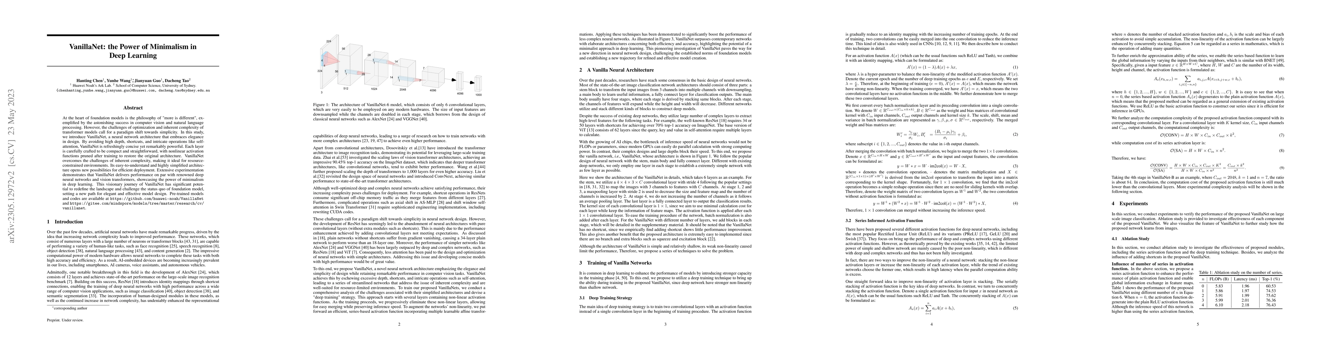 Thumbnail for VanillaNet: the Power of Minimalism in Deep Learning
