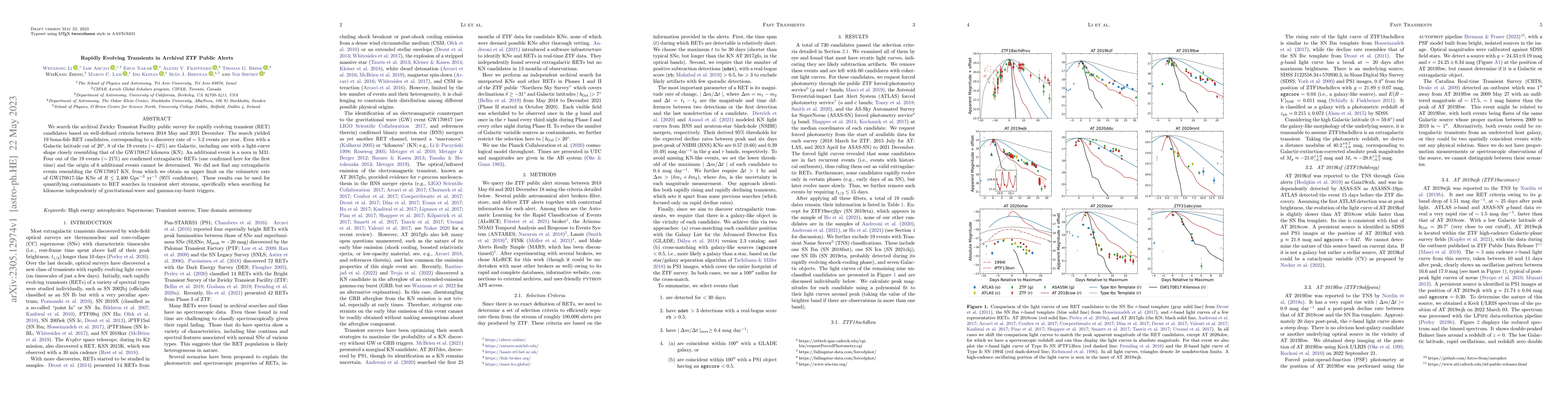 Thumbnail for Rapidly Evolving Transients in Archival ZTF Public Alerts