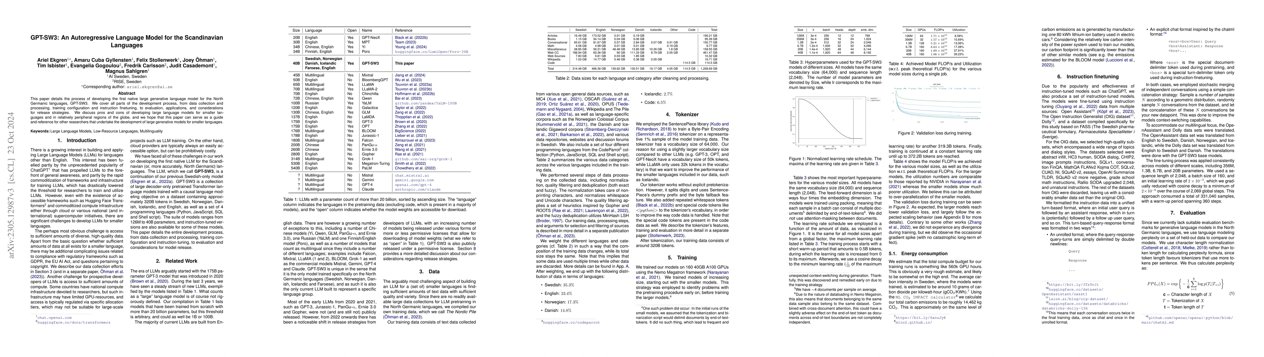 Thumbnail for GPT-SW3: An Autoregressive Language Model for the Nordic Languages