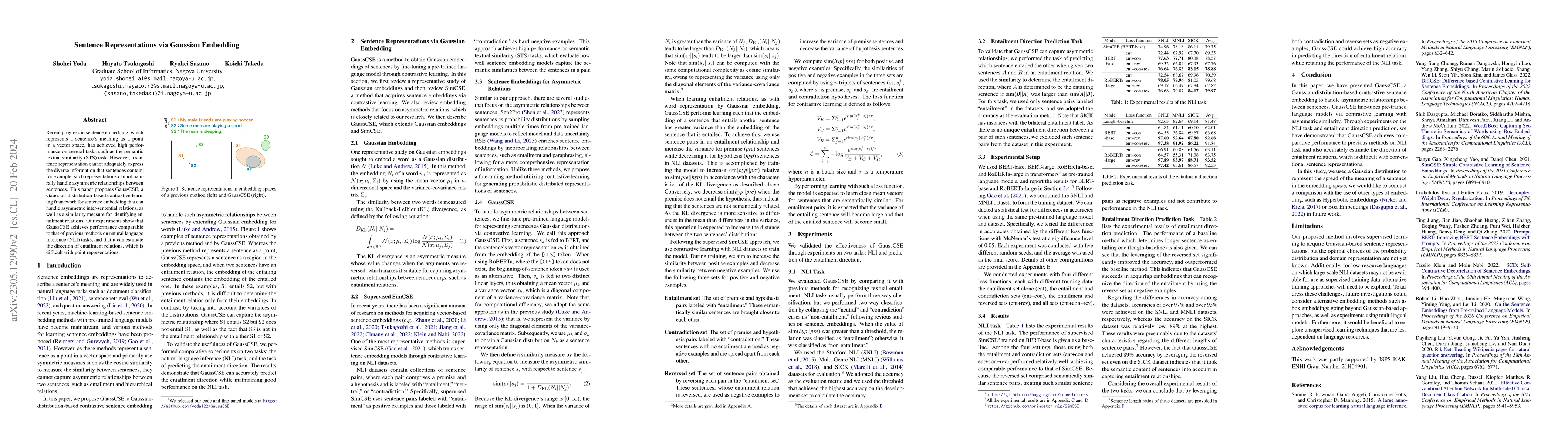 Thumbnail for Sentence Representations via Gaussian Embedding