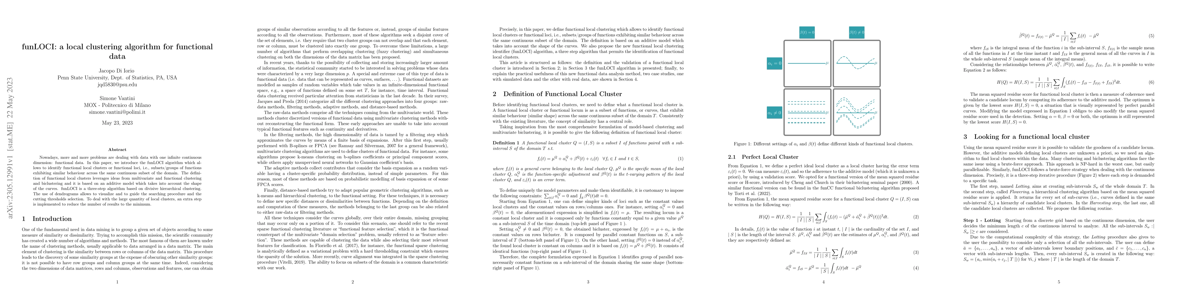 Thumbnail for funLOCI: a local clustering algorithm for functional data