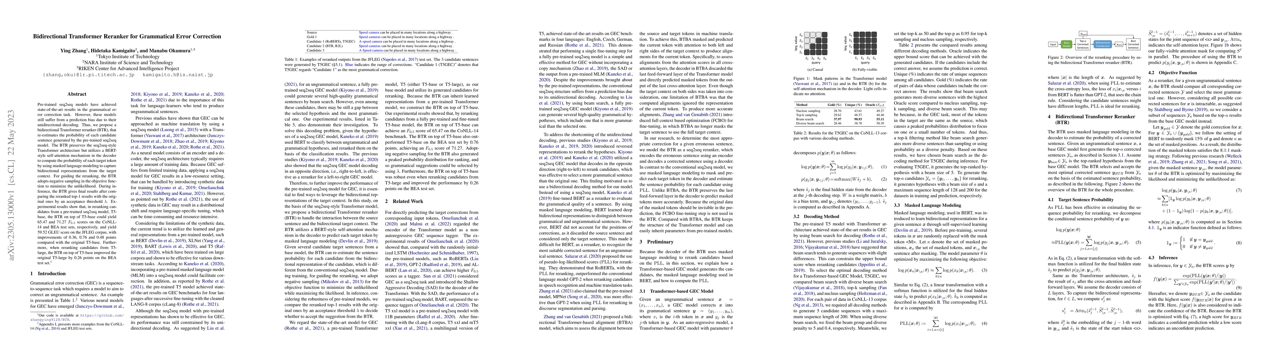 Thumbnail for Bidirectional Transformer Reranker for Grammatical Error Correction