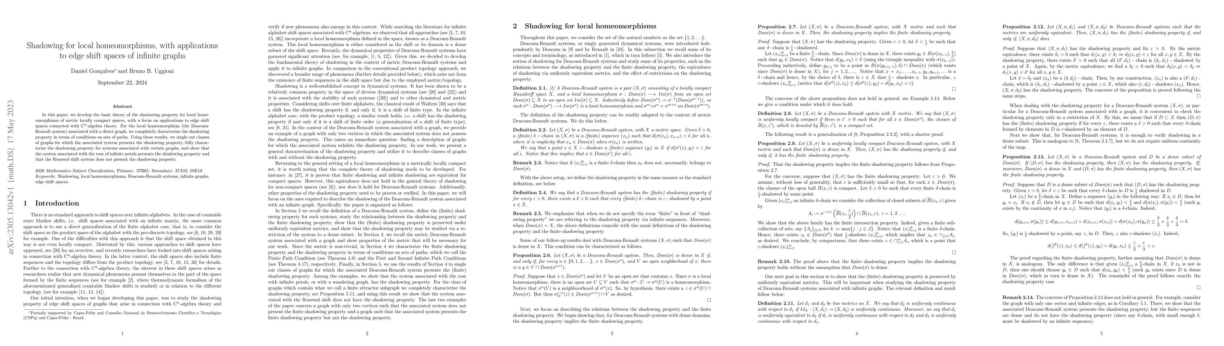 Thumbnail for Shadowing for local homeomorphisms, with applications to edge shift
  spaces of infinite graphs