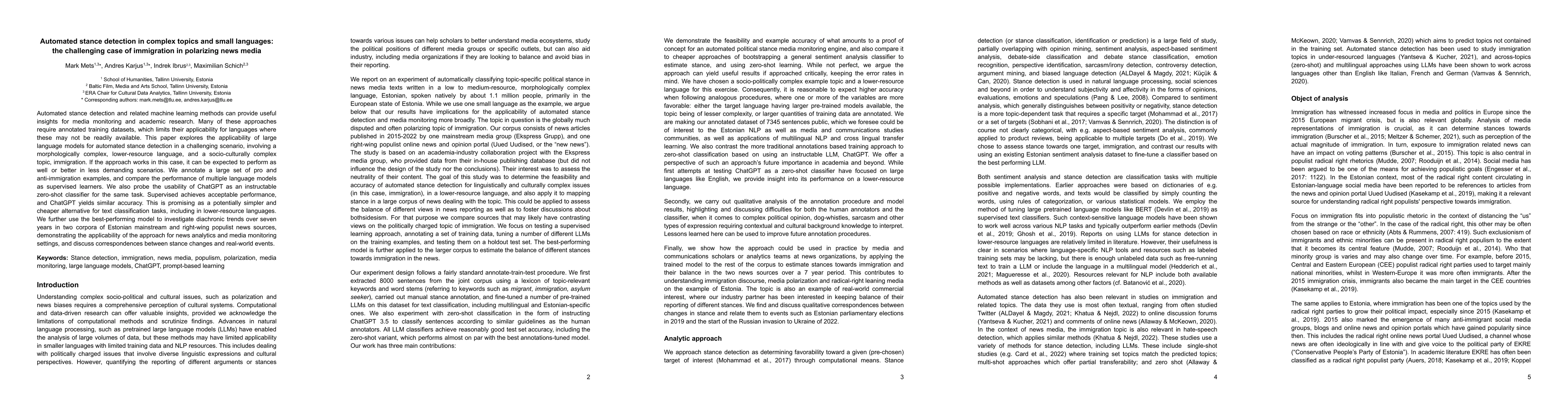 Thumbnail for Automated stance detection in complex topics and small languages: the
  challenging case of immigration in polarizing news media