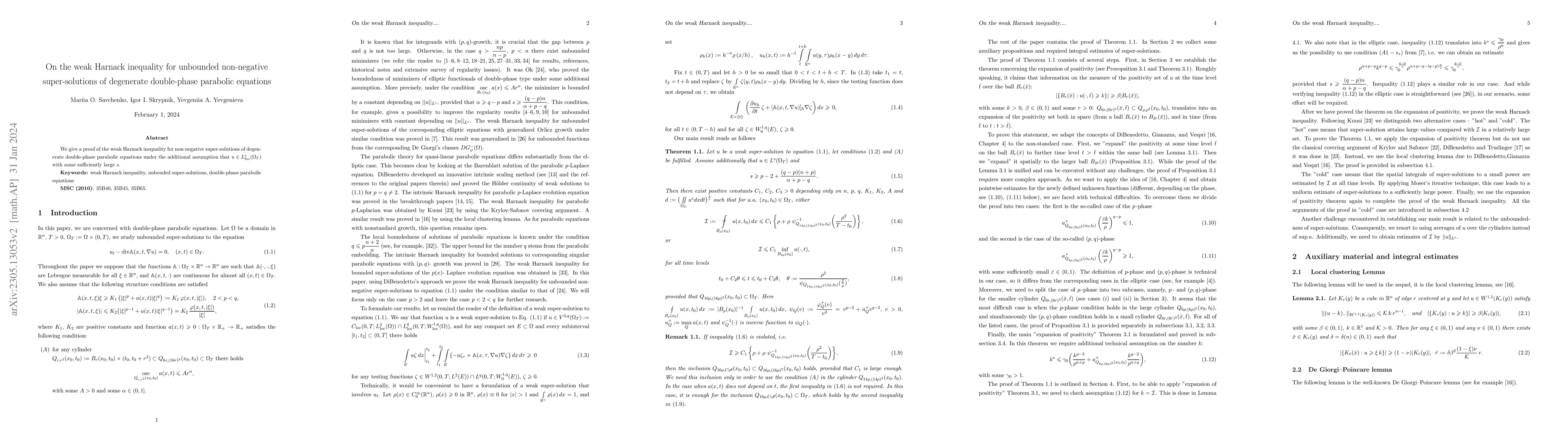 Thumbnail for On the weak Harnack inequality for unbounded non-negative
  super-solutions of degenerate double-phase parabolic equations