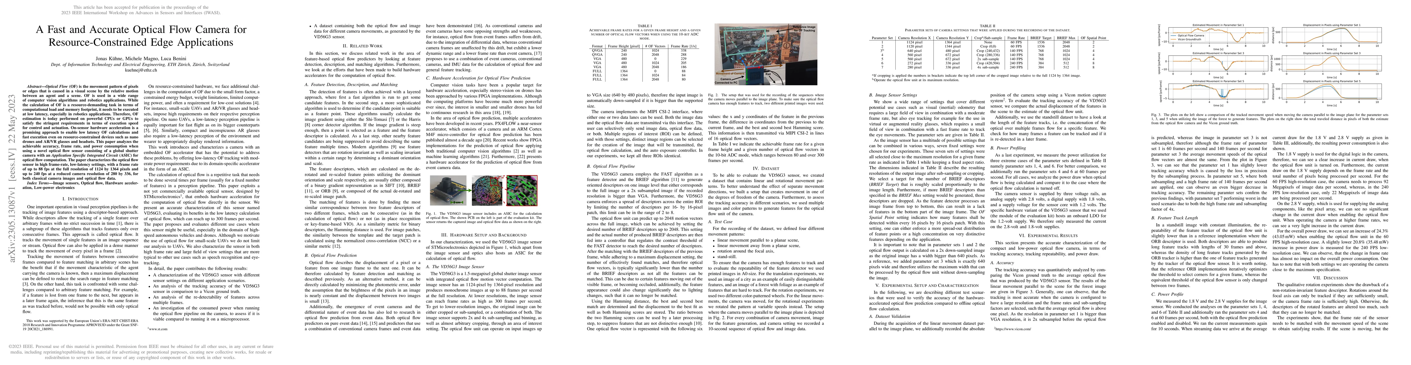 Thumbnail for A Fast and Accurate Optical Flow Camera for Resource-Constrained Edge
  Applications