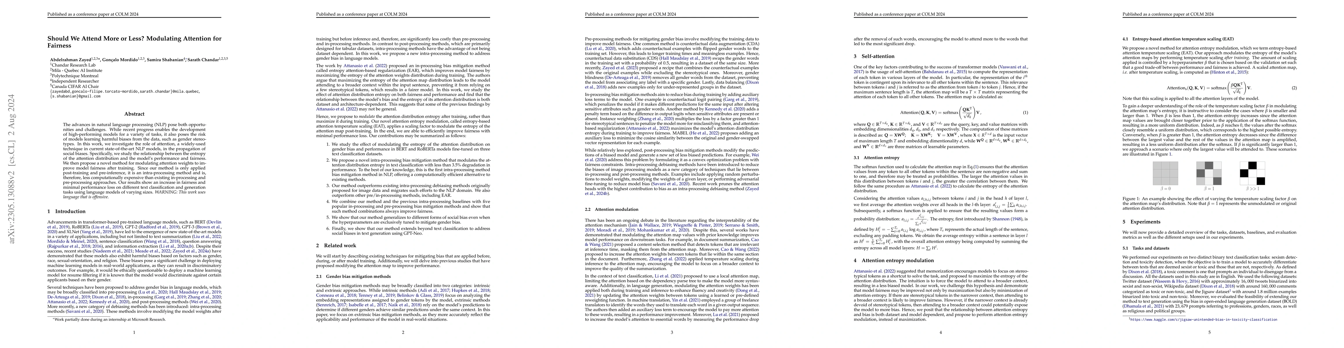 Thumbnail for Should We Attend More or Less? Modulating Attention for Fairness