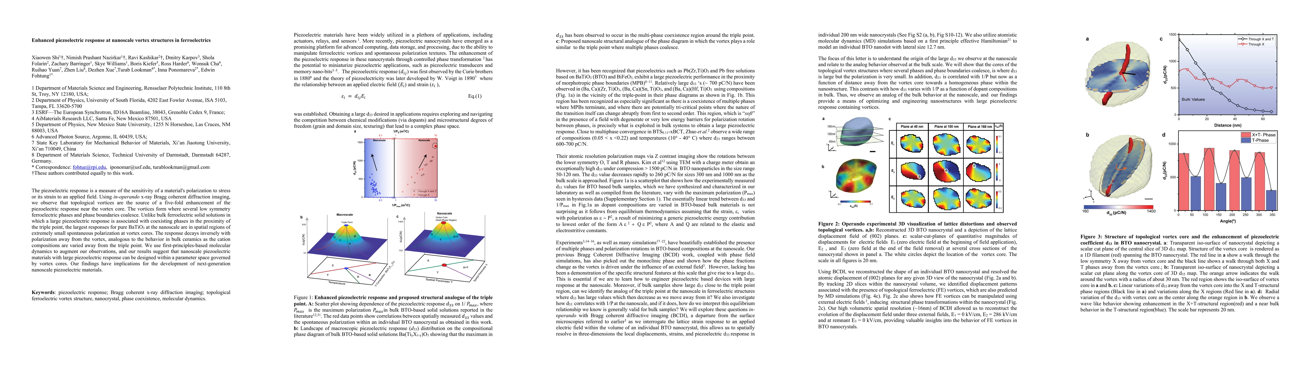 Thumbnail for Enhanced piezoelectric response at nanoscale vortex structures in
  ferroelectrics