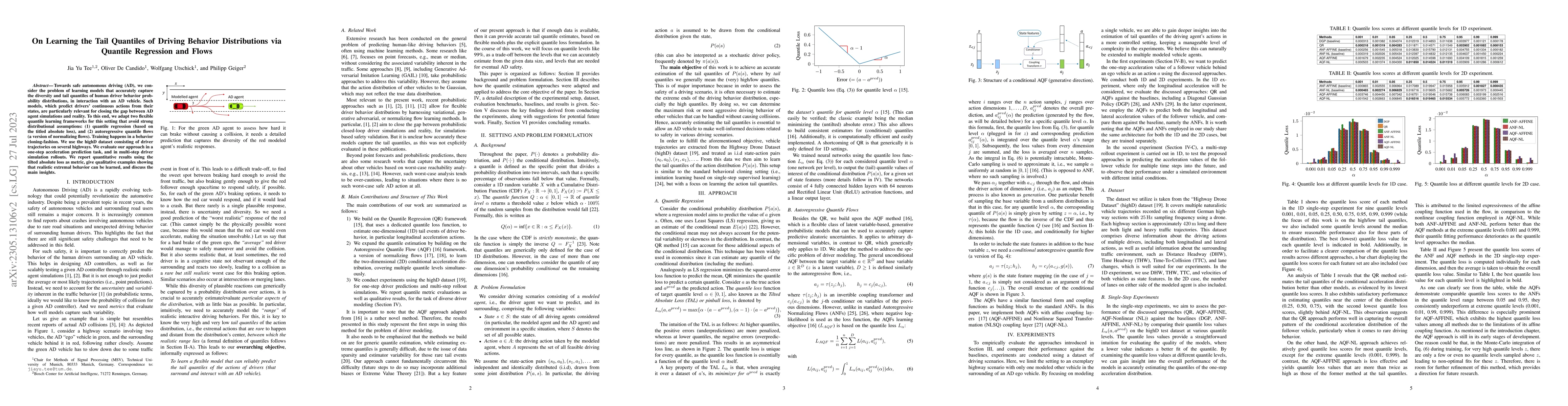 Thumbnail for On Learning the Tail Quantiles of Driving Behavior Distributions via
  Quantile Regression and Flows