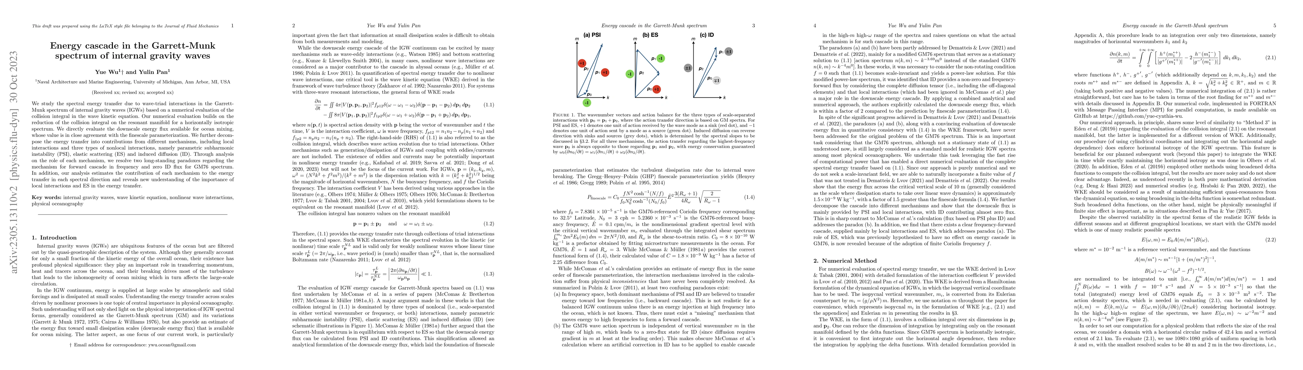 Thumbnail for Energy cascade in the Garrett-Munk spectrum of internal gravity waves