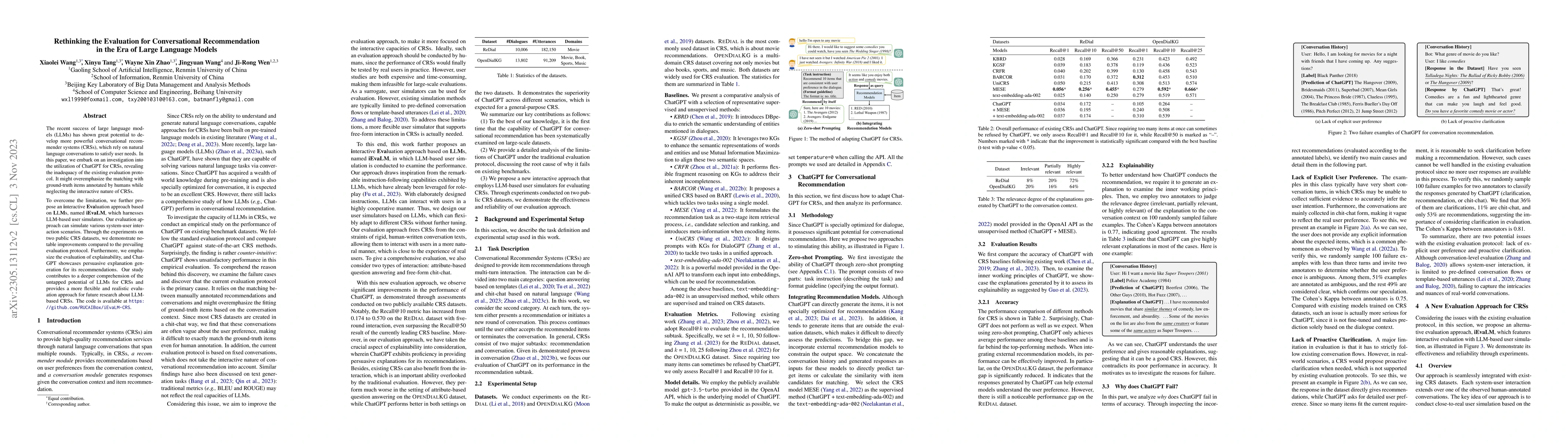 Thumbnail for Rethinking the Evaluation for Conversational Recommendation in the Era
  of Large Language Models