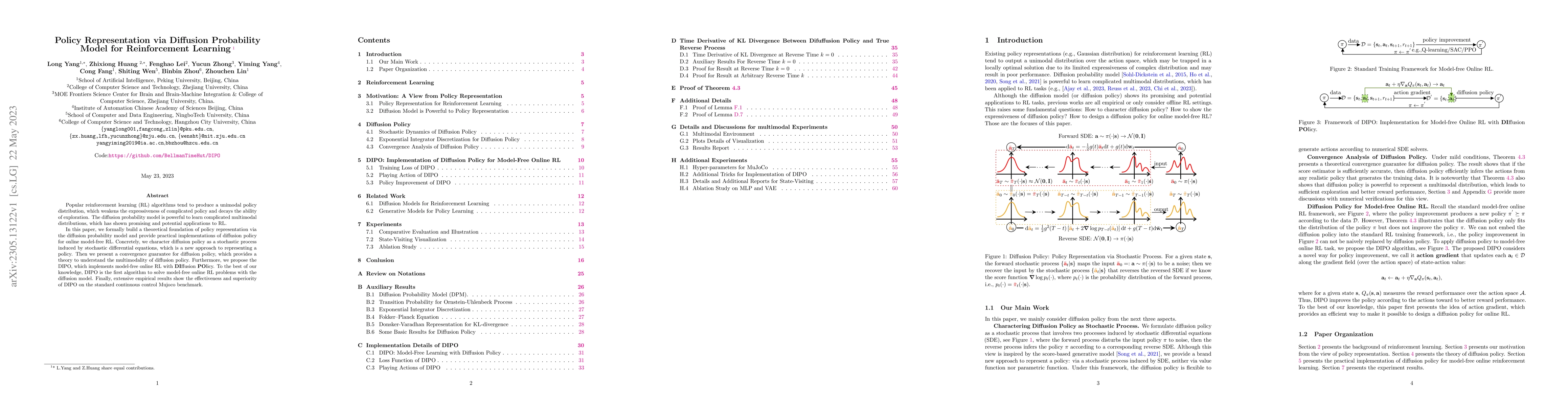 Thumbnail for Policy Representation via Diffusion Probability Model for Reinforcement
  Learning