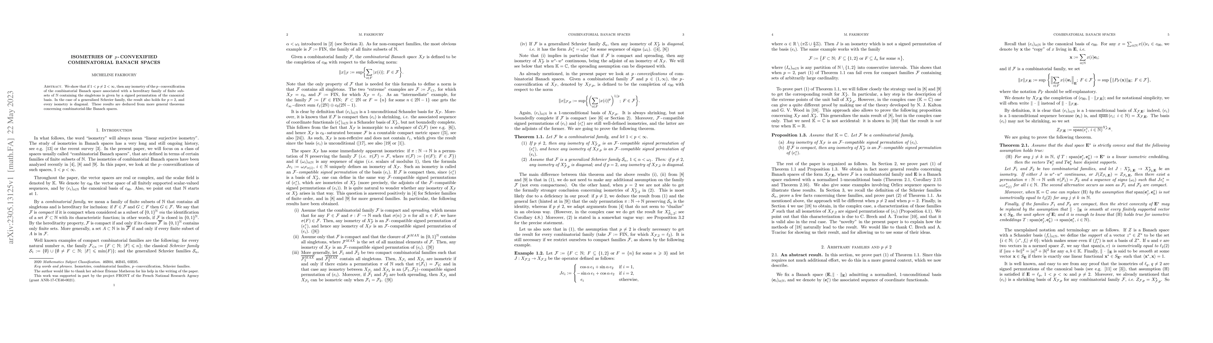 Thumbnail for Isometries of $p$-convexified combinatorial Banach spaces