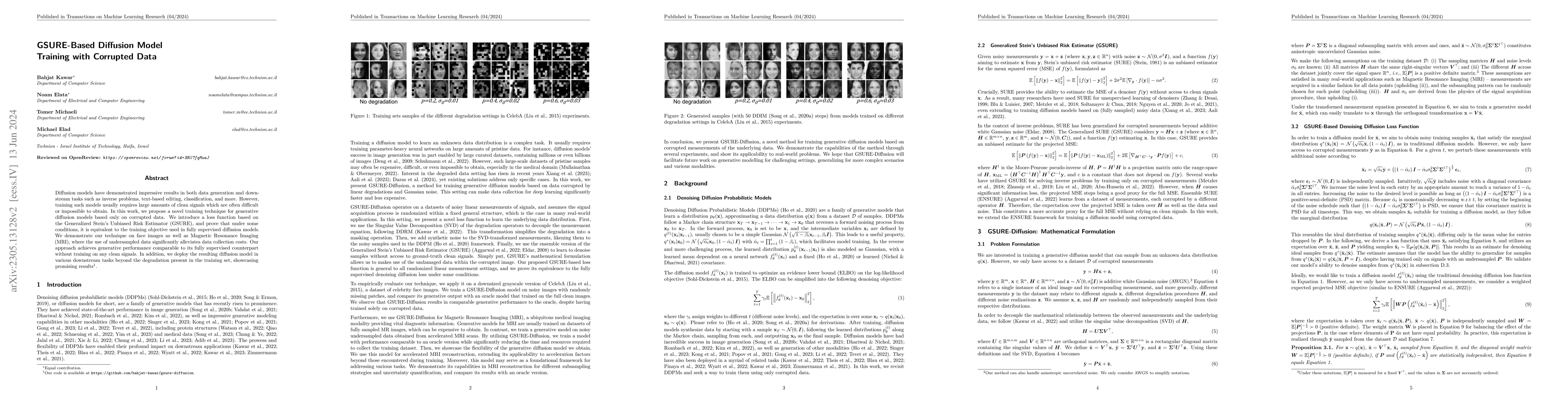 Thumbnail for GSURE-Based Diffusion Model Training with Corrupted Data