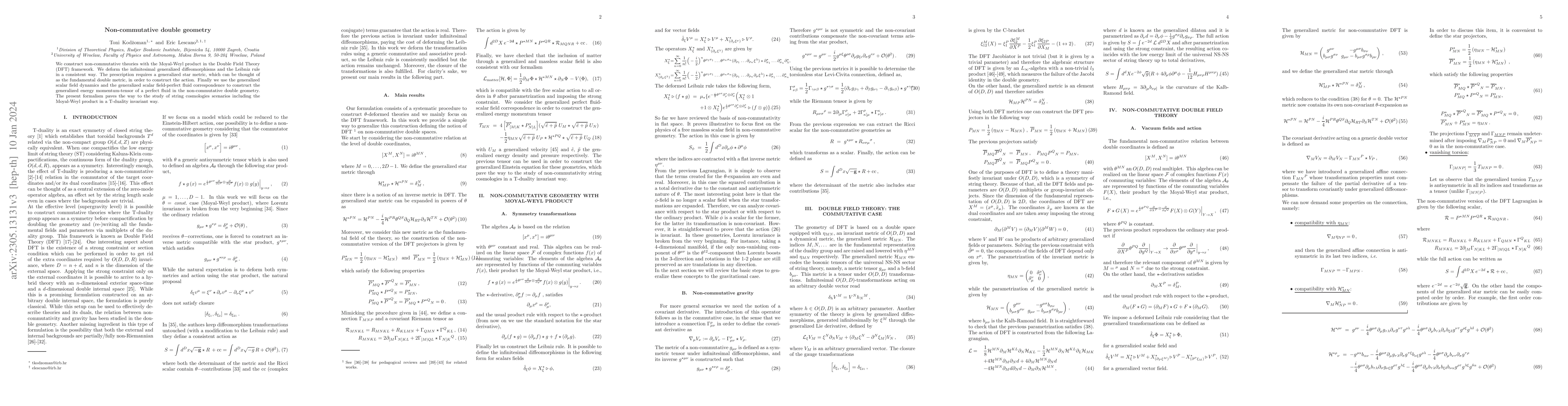 Thumbnail for Non-commutative double geometry