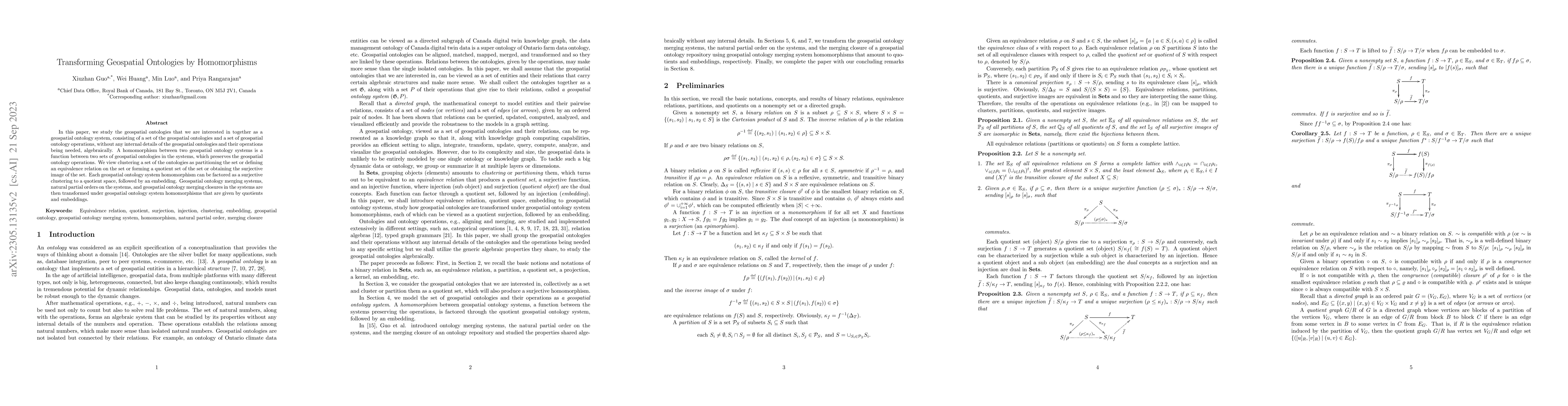 Thumbnail for Transforming Geospatial Ontologies by Homomorphisms