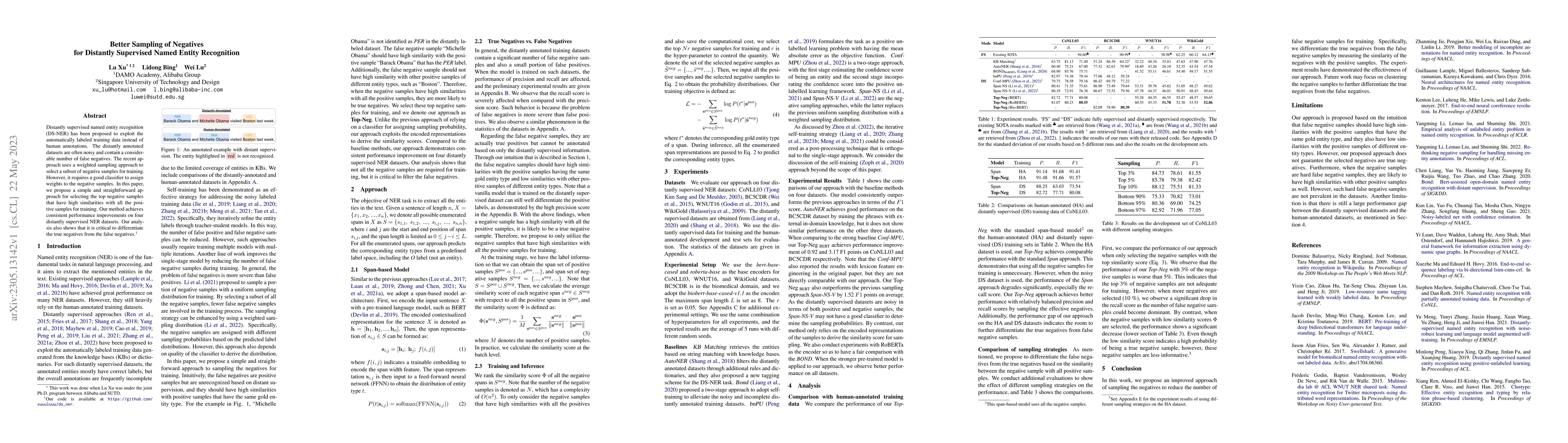 Thumbnail for Better Sampling of Negatives for Distantly Supervised Named Entity
  Recognition