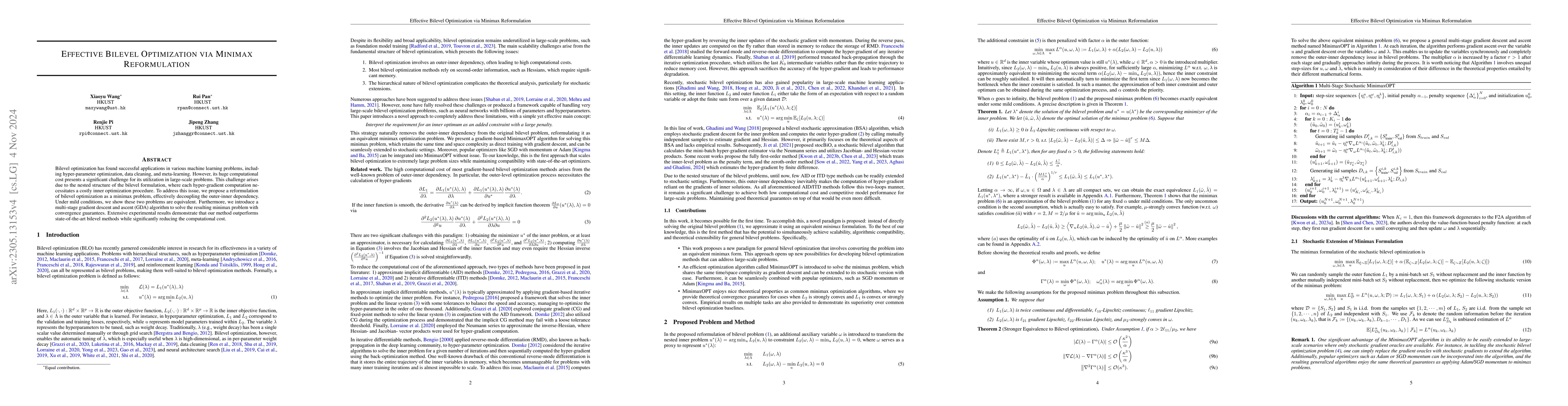 Thumbnail for Effective Bilevel Optimization via Minimax Reformulation