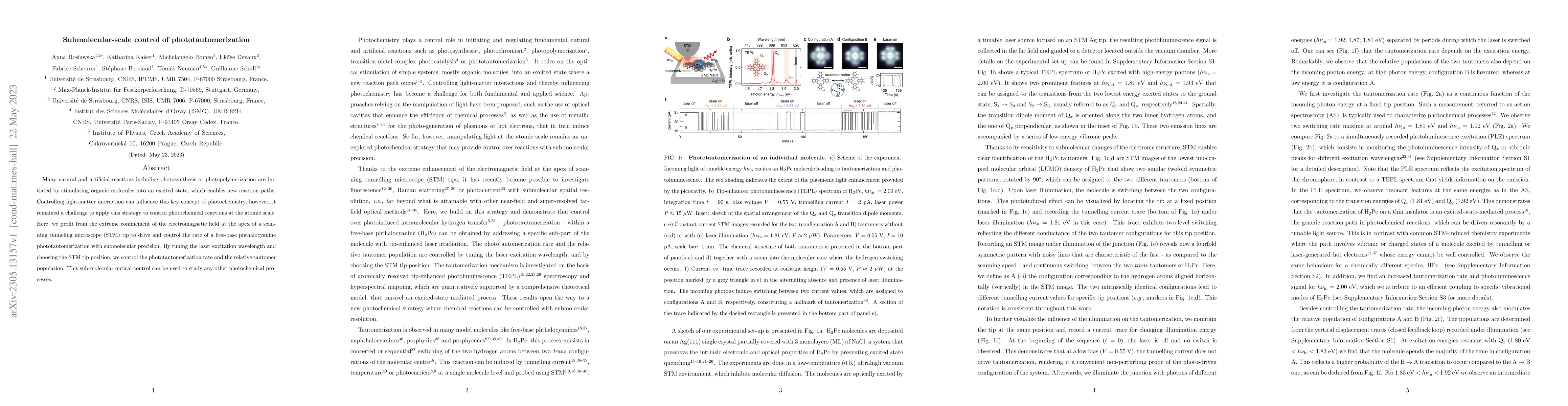 Thumbnail for Submolecular-scale control of phototautomerization