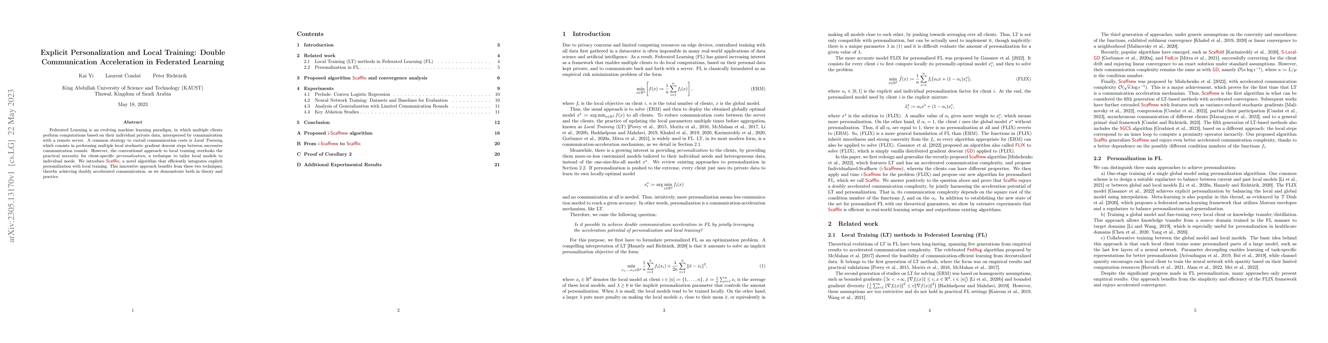 Thumbnail for Explicit Personalization and Local Training: Double Communication
  Acceleration in Federated Learning
