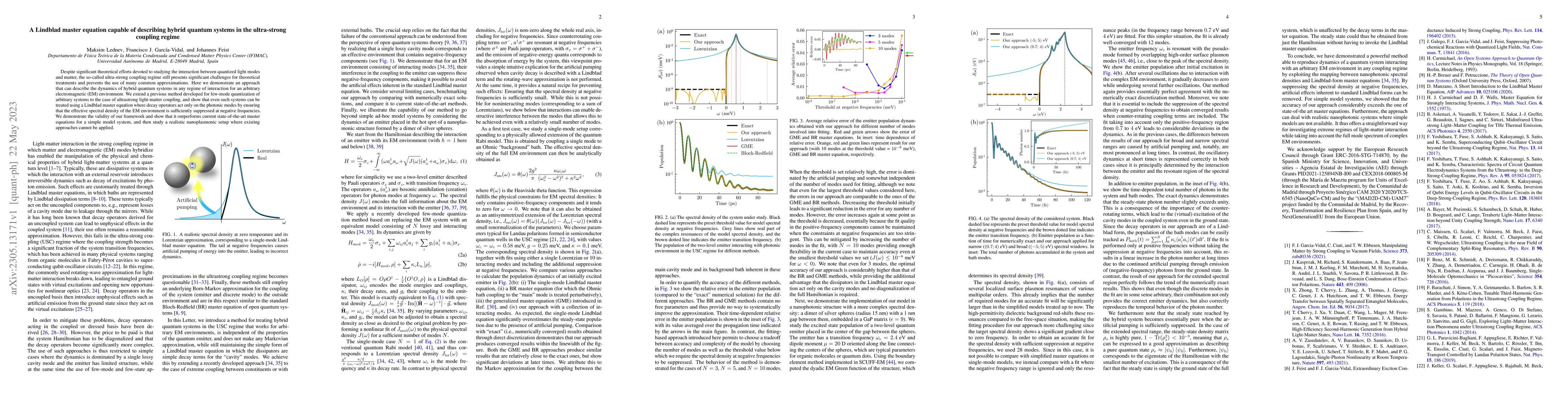 Thumbnail for A Lindblad master equation capable of describing hybrid quantum systems
  in the ultra-strong coupling regime
