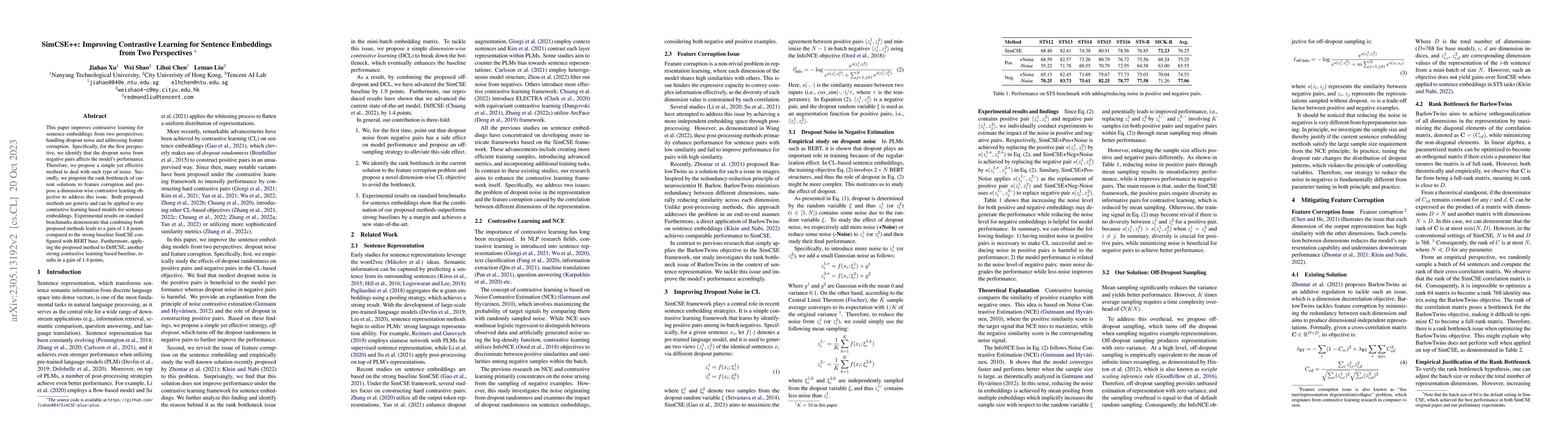 Thumbnail for SimCSE++: Improving Contrastive Learning for Sentence Embeddings from
  Two Perspectives