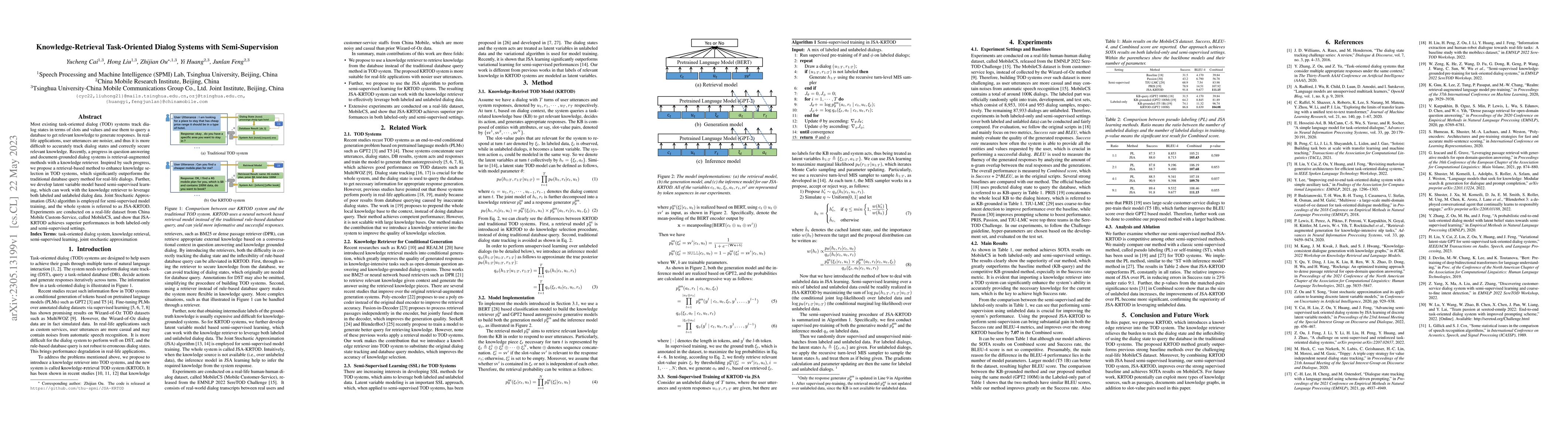 Thumbnail for Knowledge-Retrieval Task-Oriented Dialog Systems with Semi-Supervision
